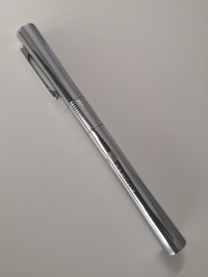 Engraved chrome pen.